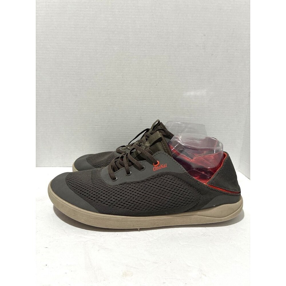 OluKai Moku Pae Mens 10.5 Black Mesh Breathable Slip On Comfort Shoes